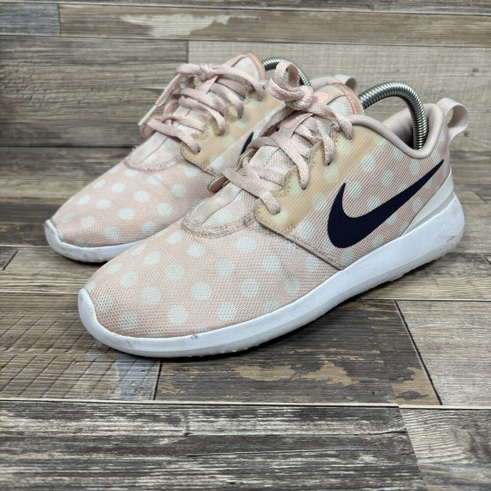 Nike Womens Roshe G Golf Shoes Sneakers Pink White Polka Dots AA1851-603 Size 8